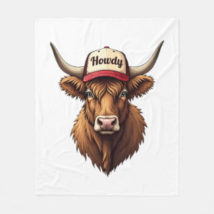 Cobertor De Velo Boné Trucker Western Vintage Howdy Highland Cow St