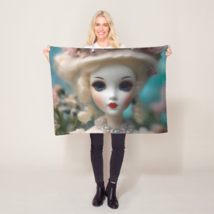 Cobertor De Velo Boneca Vintage Azul,