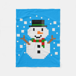 Cobertor De Velo Boneco de Neve em Pixel Art
