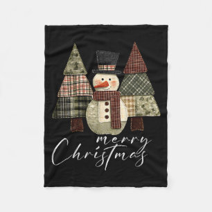 Cobertor De Velo Boneco de Neve Remendado,Árvore de Natal Remendada