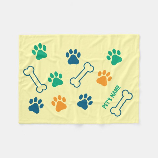 Cobertor De Velo Bones de cães personalizados para impressão óssea  (Frente (Horizontal))
