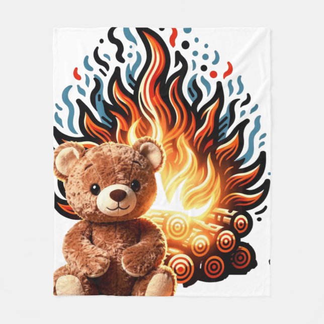 Cobertor De Velo Bonfire tedy Bear (Frente)
