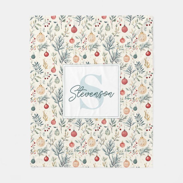 Cobertor De Velo Bonita Aquarela Natal Aestética Greenerescência (Frente)