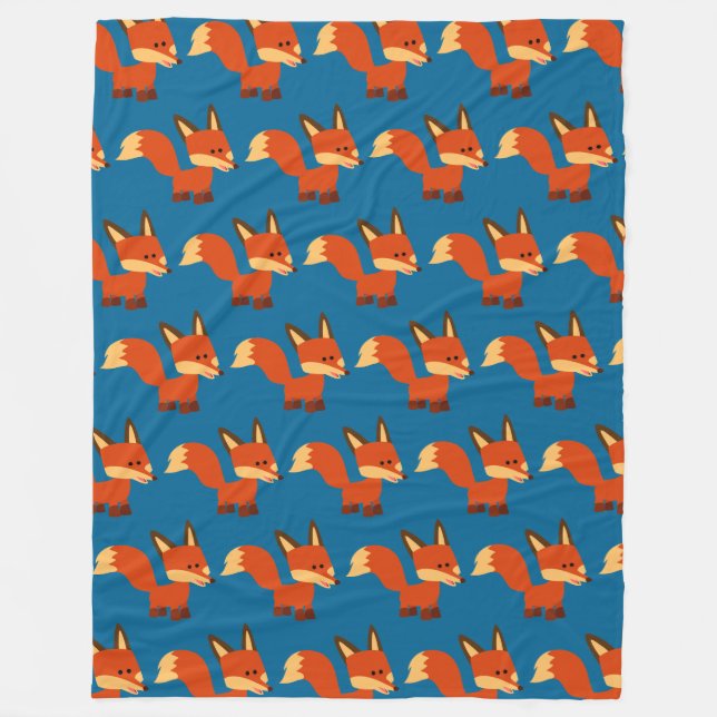 Cobertor De Velo Bonita Astute Cartoon Fox fleece Blanket (Frente)