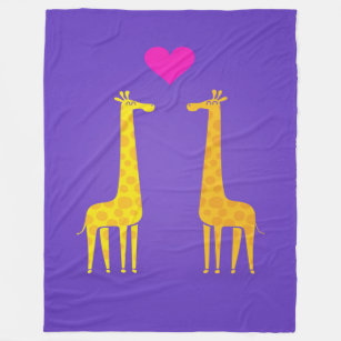 Cobertor De Velo Bonita Casal De Girafa De Cartoon Apaixonada