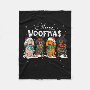 Cobertor De Velo Bonita Feliz Woofmas Dachshund Christmas Dog Reind