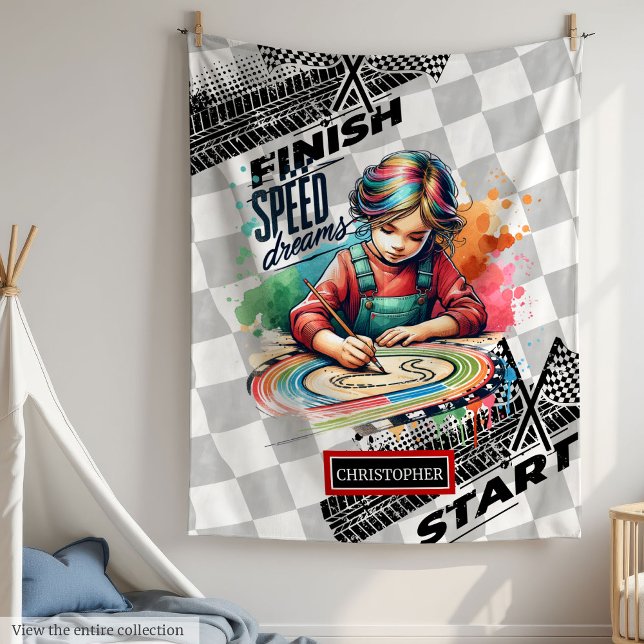 Cobertor De Velo Bonita Fórmula 1 Rapariga Presente de Aniversário (Cute Racing Blanket Formula 1 Girl Birthday Gift)