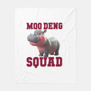 Cobertor De Velo Bonita MOO DENG SQUAD Baby Hippo Team Anima Menina