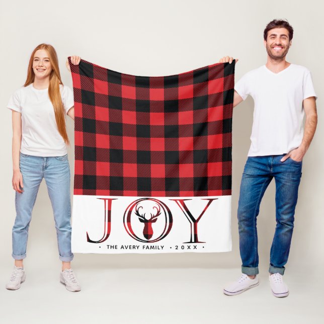 Cobertor De Velo Bonita Xadrez de Alegria de Natal Personalizada (In Situ)