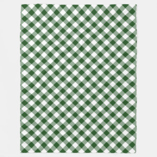 Cobertor De Velo Bonita Xadrez de Gingham Diagonal Verde e Branco