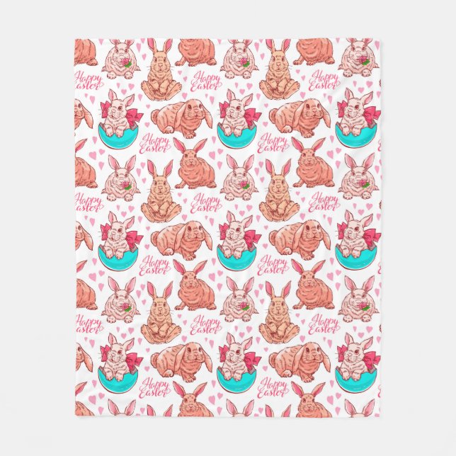 Cobertor De Velo Bonitas Bunnies Fleece Blanket (Frente)
