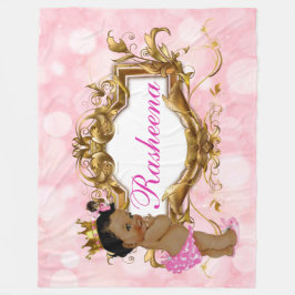 Cobertor De Velo Bonito a rosa e Dourado princesa africana