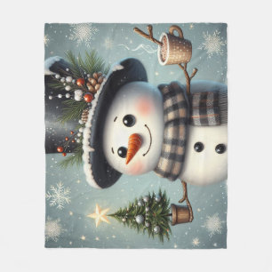 Cobertor De Velo Bonito boneco de Natal/Neve de inverno