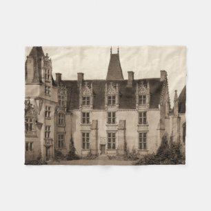 Cobertor De Velo Bonito Chateau Francês em Sepia Tones