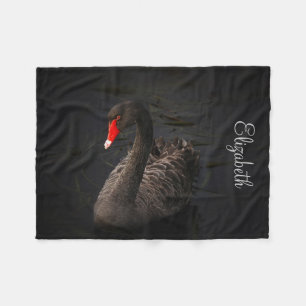 Cobertor De Velo Bonito Cisne Negro Personalizado