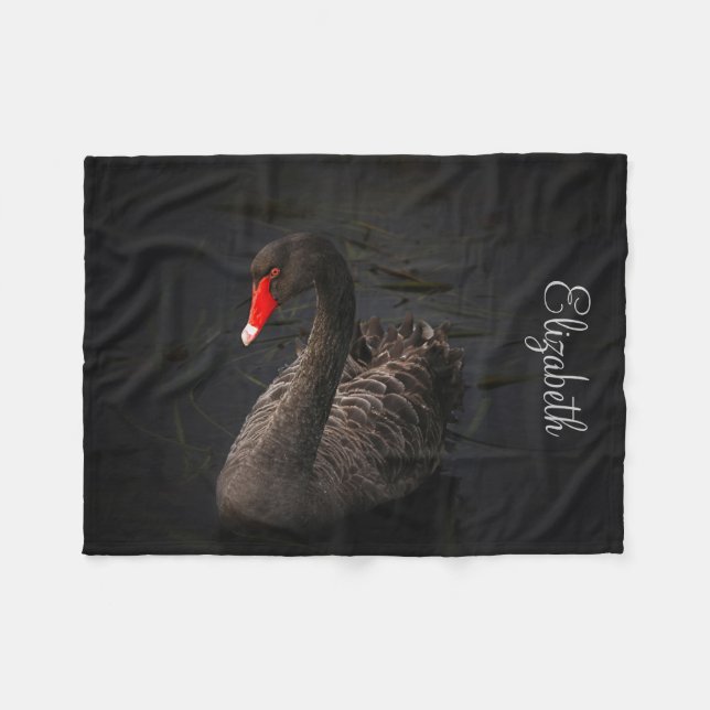 Cobertor De Velo Bonito Cisne Negro Personalizado (Frente (Horizontal))