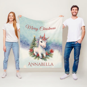 Cobertor De Velo Bonito Natal personalizado do Unicórnio