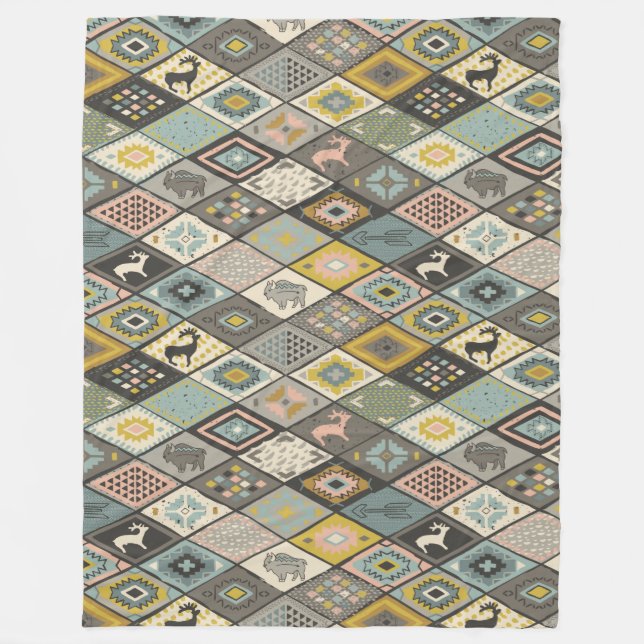 Cobertor De Velo Bonito padrão étnico (Frente)