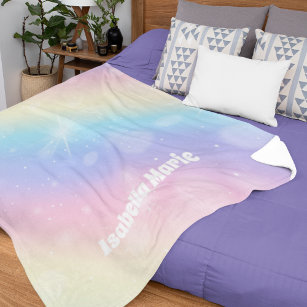 Cobertor De Velo Bonito Pastel Rainbow Sparkle Girly Monographic Ki
