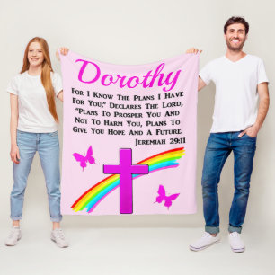 COBERTOR DE VELO BONITO PINK CROSS JEREMIAH 29:11 PERSONALIZADO
