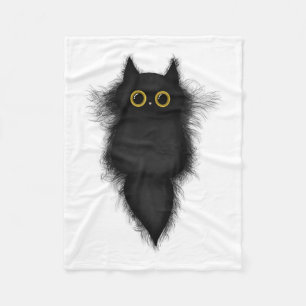 Cobertor De Velo Bonito Preto Negro Gato Amarelo Olhos Gatos Gato G