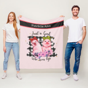 Cobertor De Velo bonitos amantes de porcos adicionam nome
