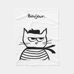 Cobertor De Velo Bonjour French Cat Funny