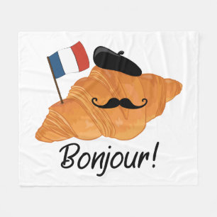 Cobertor De Velo Bonjour French Croissant - França Comida Engraçada