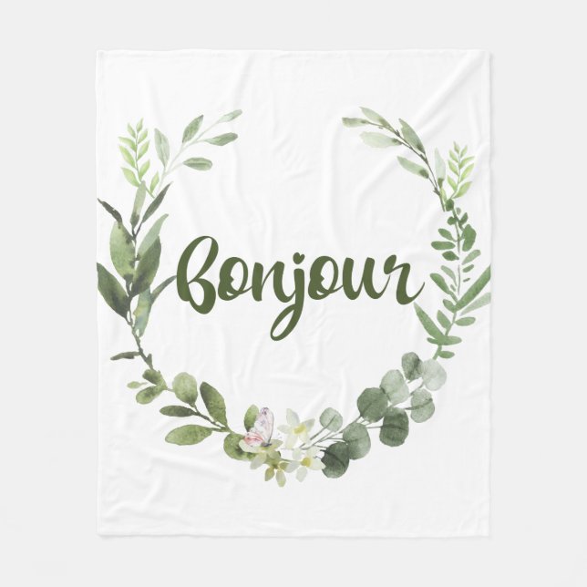 Cobertor De Velo Bonjour Hello French (Frente)
