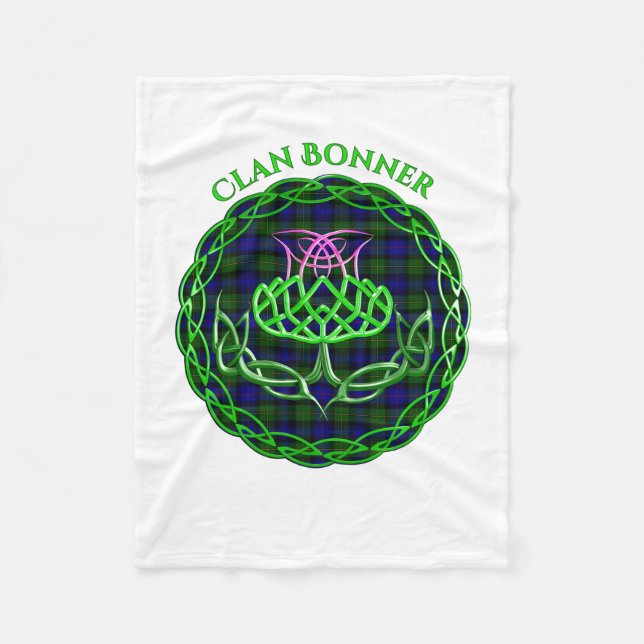 Cobertor De Velo Bonner Scottish Tartan Celtic Thistle (Frente)