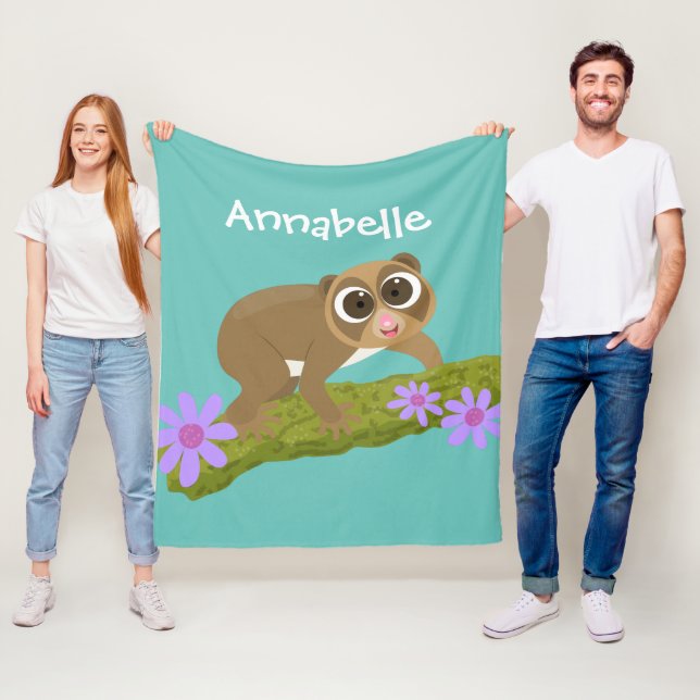 Cobertor De Velo Bons e felizes loris em desenhos animados (In Situ)
