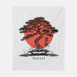 Cobertor De Velo Bonsai Japonês Personalizado Folheto de Texto