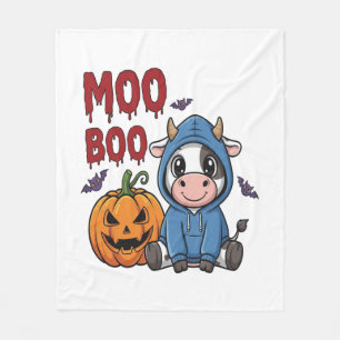 Cobertor De Velo Boo Halloween Spooky Vaca Fantasma