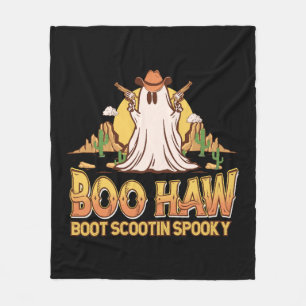 Cobertor De Velo Boo Haw Ocidental Halloween Vintage Fantasma Engra