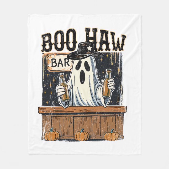 Cobertor De Velo Boo Haw Retro Western Halloween (Frente)