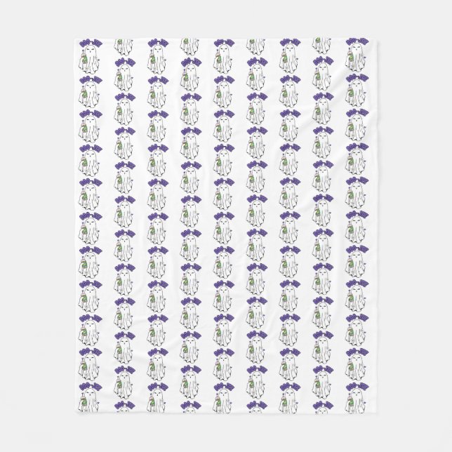 Cobertor De Velo Boo-Jee Cute halloween Ghost com café gelado (Frente)