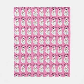 Cobertor De Velo Boo Rosa Jee Ghost Halloween Fleece Blanket