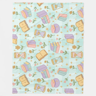 Cobertor De Velo Bookish Magic Pastel Girl Green