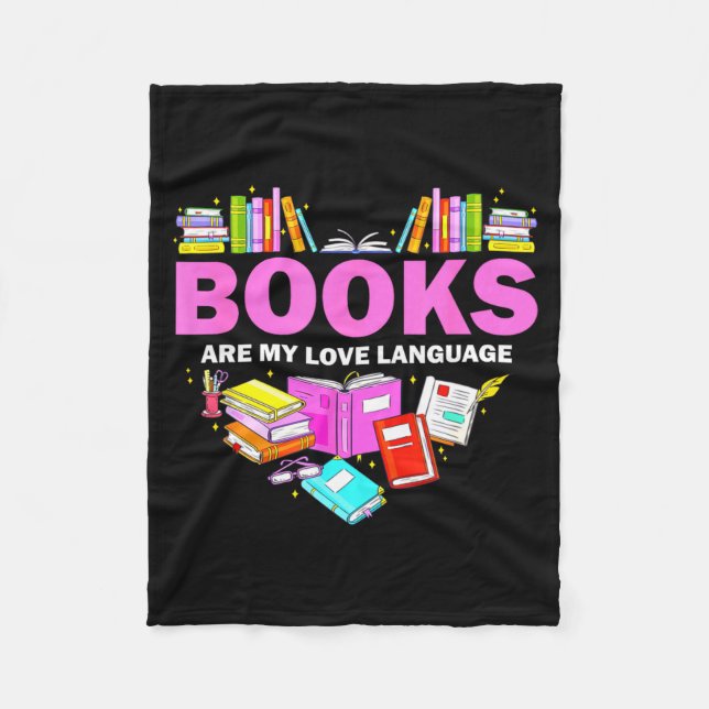 Cobertor De Velo Books Are My Love Language Reading Lover Librarian (Frente)
