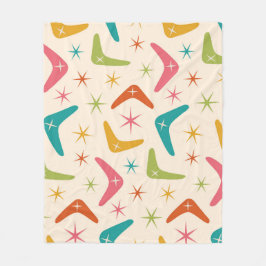 Cobertor De Velo Boomerang de meio século com Starbursts Retroativo