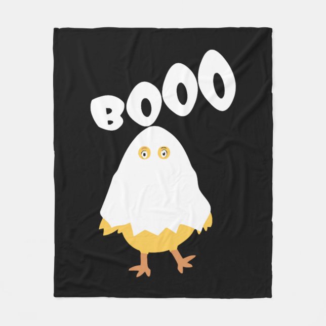 Cobertor De Velo Booo Halloween Ghost Chicken camiseta engraçada (Frente)