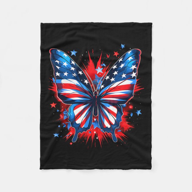 Cobertor De Velo Borboleta Americana Bandeira Cute American Gir (Frente)