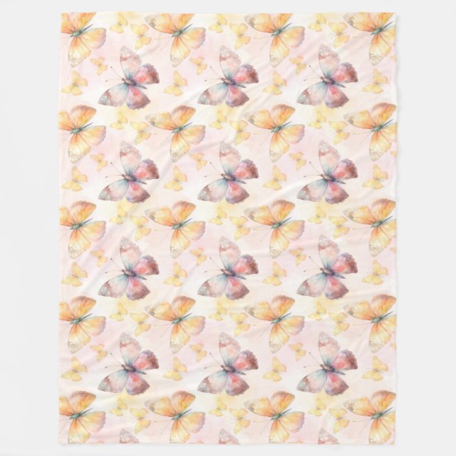 Cobertor De Velo Borboleta Aquarela (Frente)