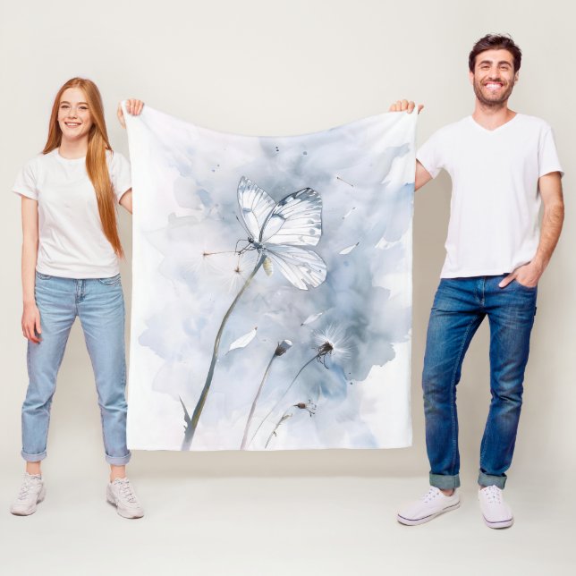 Cobertor De Velo Borboleta Aquarela em Dandelion Breeze (In Situ)