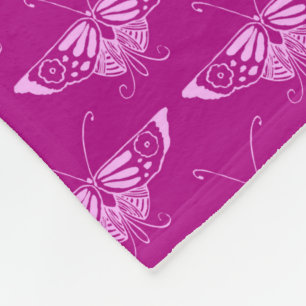 Cobertor De Velo Borboleta Art Déco estilizada - magenta e rosa