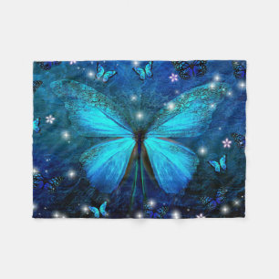 Cobertor De Velo Borboleta Azul Elegante