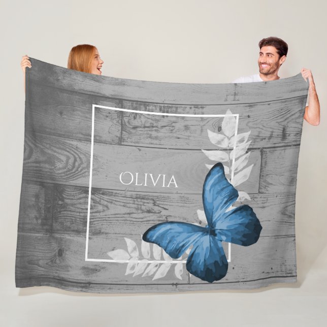 Cobertor De Velo Borboleta Azul, Russo, Folha Personalizada (In Situ)
