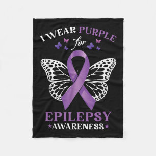 Cobertor De Velo Borboleta Cardíaca Eu Visto Roxo Para Epilepsia Aw