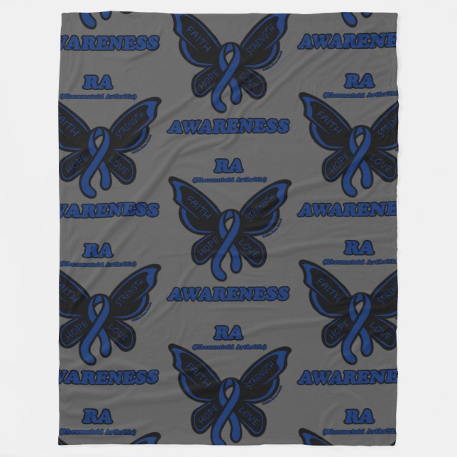 Cobertor De Velo Borboleta/Consciência.. Artrite Reumatoide (Frente)