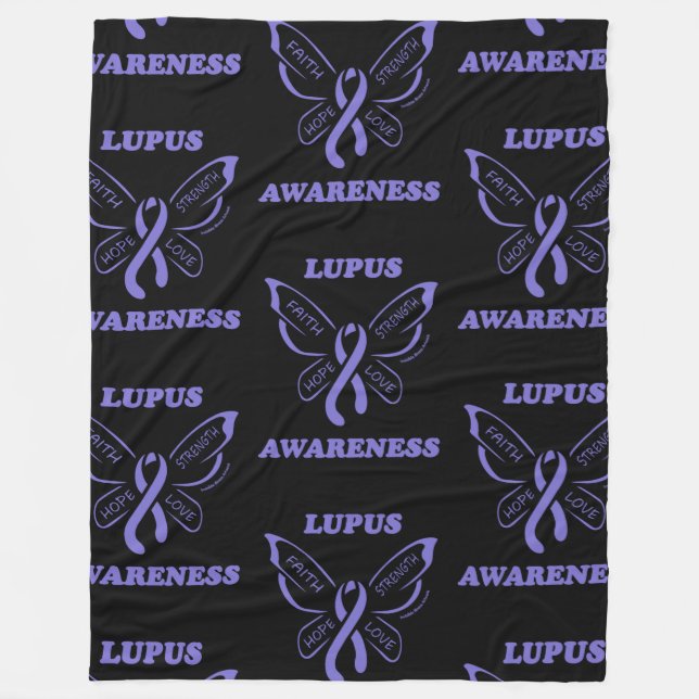 Cobertor De Velo Borboleta/Consciência... Lupus Fleece Blanket (Frente)
